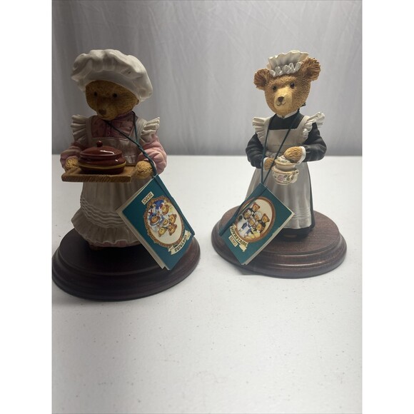 VTG Dept 56 Upstairs Downstairs Bears Flora Mardle/Mrs Bumble With Tags - Picture 2 of 6